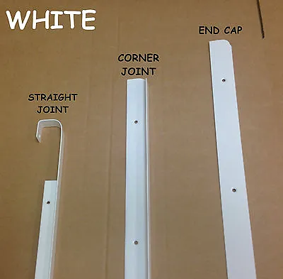 WHITE Kitchen Worktop Edging Strips EndCornerStraight 40mm & 30mm *QUICK DEL* • £7.49