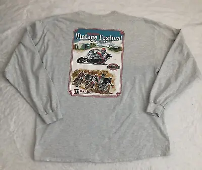 Barber Vintage Festival 2017 Gildan Mens Tshirt Size 2XL Gray Long Sleeve • $14.39