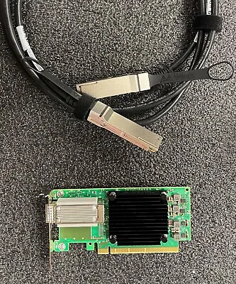 Dell 6FKDT Mellanox MCX555A ConnectX-5 EDR IB 100GbE With 100G QSFP28 2M Cable • $189.95