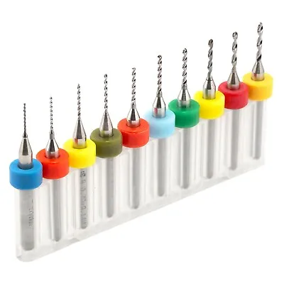 10pcs 0.5mm - 1.4mm Carbide Micro Twist Drill Bit For Dremel Rotary PCB CNC • $14.32