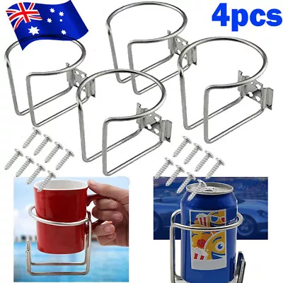 $22.89 • Buy 4PACK Cup Stainless Steel Boat Drink Holder Truck Ring Holders Car Marine Yacht
