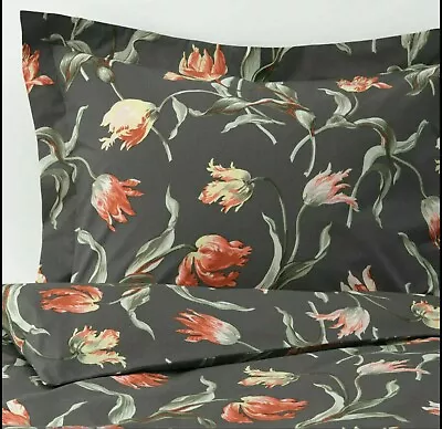 Ikea ALANDSROT Single Duvet Set +& 1 P/case Grey/floral Patterned Bnip • £18.99