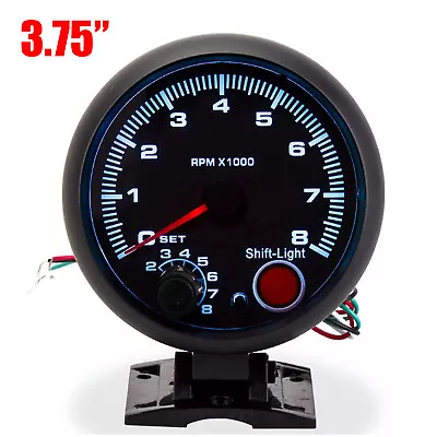 3.75''Universal Car Tachometer Tacho Gauge Meter LED Shift Light 0-8000RPM • $16.38