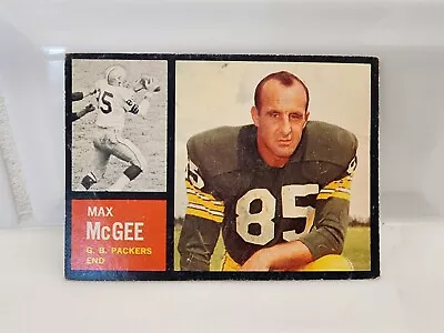 MAX McGEE 1962 Topps Card #67 Green Bay Packers Football EX/EX- • $11.99