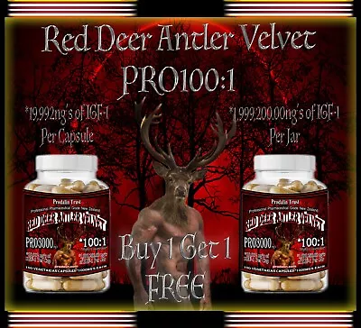 King Antler Velvet 100:1 Testosterone Increaser Booster Growth Factor Muscle USA • $89.99