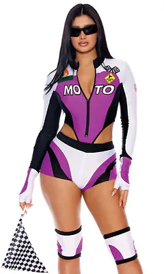 Sexy Forplay Ready To Race Purple Motocross Racer 5pc Driver Costume 553178 • $69.99
