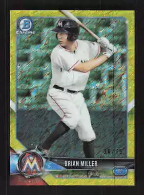 Brian Miller 2018 Bowman Canary Yellow Shimmer Refractor /75 Marlins #BCP60 • $3.99