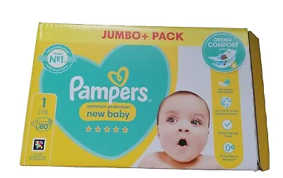 Pampers Premium Protection New Baby Size 1 Nappies Jumbo- 80 Pack- FREE P&P  • £19.90