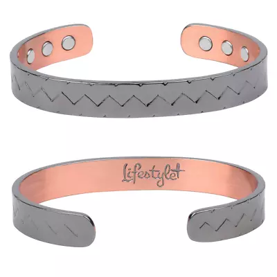 Copper Magnetic Bracelet Pain Energy Arthritis ADJUSTABLE CUFF MEN WOMEN USA S4 • $8.99