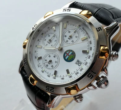 $578.68 • Buy Alfa Romeo Mille Miglia Rally Racing Aviator Car Accessory Chronograph Watch
