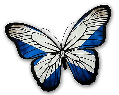 Beautiful Butterfly Design With Scottish Saltire Scotland Flag Vinyl Car Sticker • £2.35