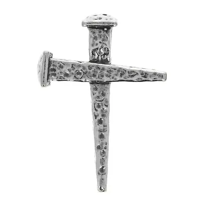 Sterling Silver Nail Cross Hammered Pendant Men's Gifts Cross Pendant 925 • $36