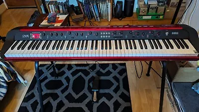 Korg Sv1 88-key Metallic Red W/ Flightcase Stand Music Rest Sustain Pedal • £600