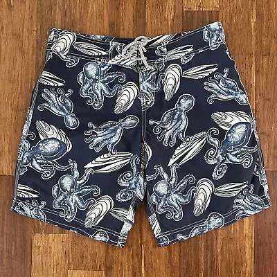 Vilebrequin Octopus Board Shorts Swim Trunks Mens Large Blue No Liner 10  Inseam • $74.97