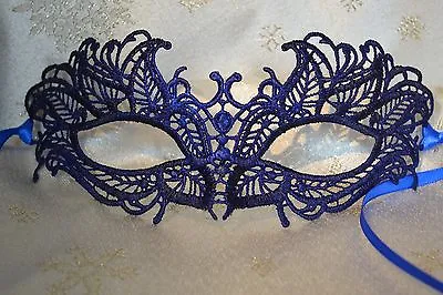 £9.99 • Buy Blue Masquerade Mask Lace Venetian Style Weddings New Year's Masked Balls Proms 