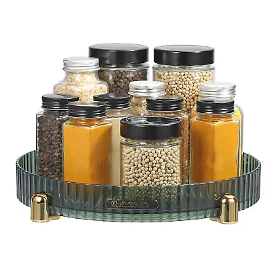 Lazy Susan Turntable Organizer Rotating Spice Racks For Cabinet Pantry Green • £12.56