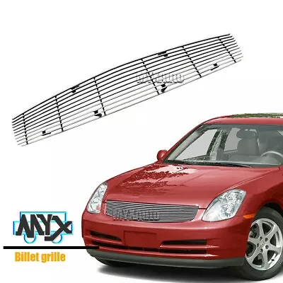 Polished Billet Grille For 2003- 2004 Infiniti G35 Sedan Main Upper Grill Insert • $65.09