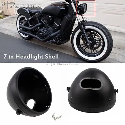 Matte Black Headlight Housing 7 Inch Motorcycle Headlamp Bulb Bucket For Harley • $39.99