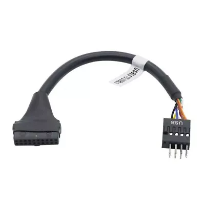 USB2.0 9Pin Male To USB3.0 20Pin Female Motherboard Housing Adapter Cable • £5.44