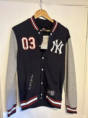 New York Yankees MLB Baseball Men Majestic Varsity Navy Jacket - XS - BNWT - • £34.99