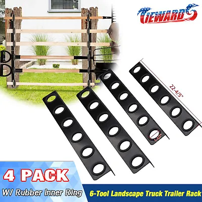 4PACK Landscape Trailer Racks Hand Tool Storage Rack Lawn Shovel Holder 6 Tool • $45.99