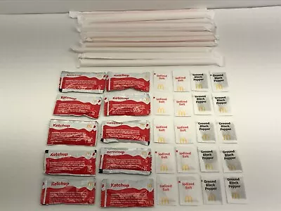 McDONALDS STRAWS KETCHUP SALT AND PEPPER PACKETS • $9.99