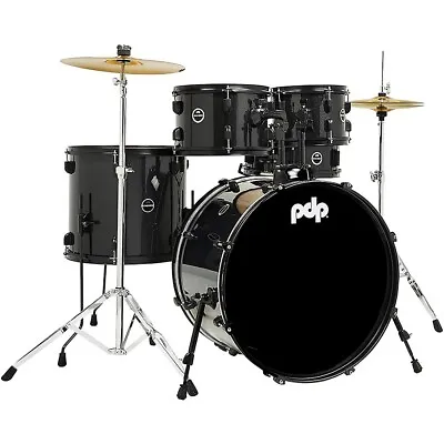 PDP By DW Encore Complete 5-Piece Drum Set W/Chrome Hardware/Cymbals Black Onyx • $499.99