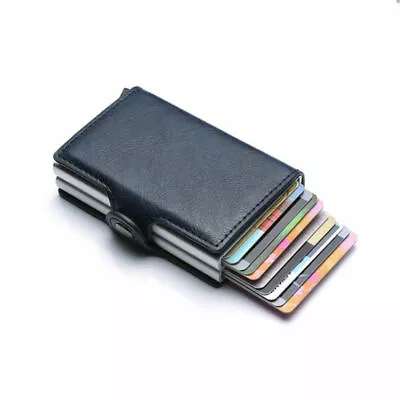 Pop Up Wallet RFID Blocking Card ID Holder Automatic Slim Wallet Leather For Men • $20.59