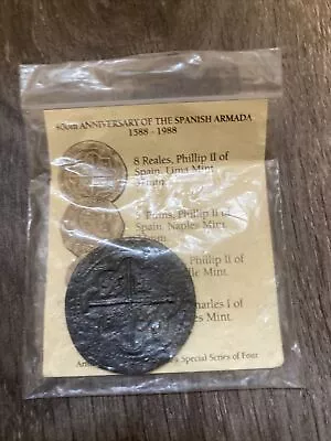 1588-1988 Repro 8 Reales Coin 400th Anniversary Spanish Armada   • £4.99