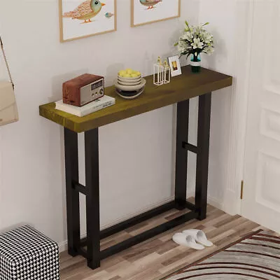 Rustic Modern Solid Wood Console Table Accent Sofa Furniture Storage Steel Legs • $39.92