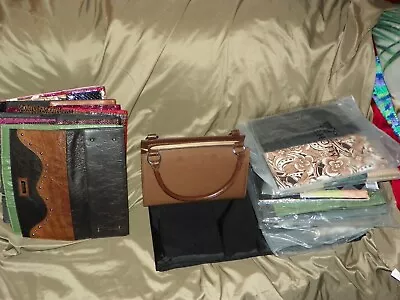 Lot Of Miche Classic Brown Rolled Handle Bag W/28 Covers Shells & Storage Hanger • $175