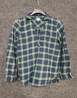 J Crew Shirt Womens Small Blue Green Button Up Plaid Long Sleeve Preppy Ladies • $14.95