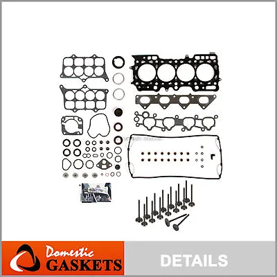 Head Gasket Set Intake Exhaust Valves Fit 92-96 Honda Prelude 2.3L H23A1 DOHC • $104.28