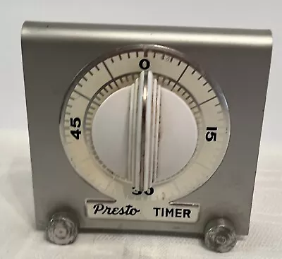 Vintage Aluminum Presto Timer National Presto Ind Eau Claire WI USA 3.75” Works! • $24.95