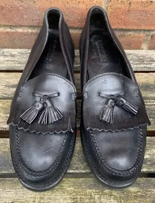 Ralph Lauren Polo Sport Men’s Black Moccasins Leather Shoes Size Uk 11.5D • £44.99