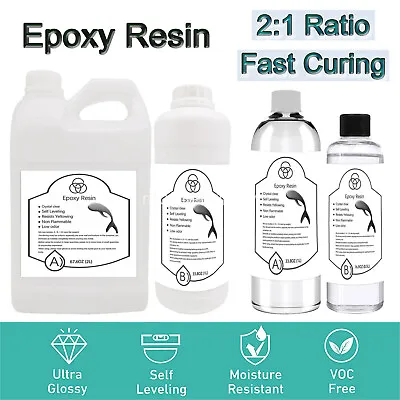 2:1Ratio Bulk Epoxy Resin Casting Super Clear Craft Coating Paste AB Liquid Kit • $75.89