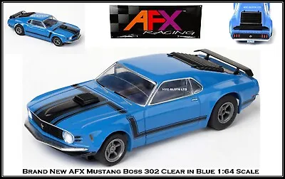 AFX Ford Mustang Boss 302 In Blue Mega G+ Fits Auto World HO Slot Car AFX 22026 • $32.95