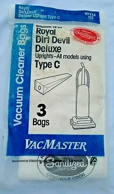 $4.99 • Buy 3 Vacmaster C Vacuum Bags For Royal Dirt Devil Deluxe Uprights Bags Odor Control