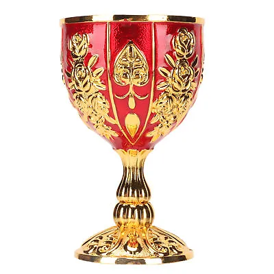 Gold Chalice 4 Inch High Embossed Flower Pattern Pimp Cup For Party(Gold Red) • $15.02