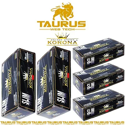 £32.95 • Buy 2400 X KORONA Crown SLIM Filters Tips TUBES Smoking Rolling Cigarette Tobacco UK