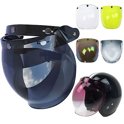 Motorcycle Retro Helmet Bubble Visor Vintage Open Face Shield Lens Peak X4L1 • $16.85