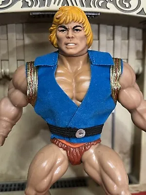 MOTU Masters Of The Universe He-Man Prince Adam Collar Vest W/ Belt Aqua Blue • $12