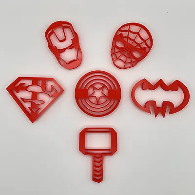 £8.99 • Buy Super Hero Set Of 6 Superman, Batman, Spiderman, Ironman Fondant/ Cookie Cutter