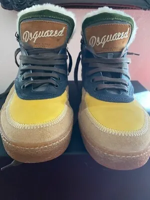 Dsquared2 Shearling High Top Sneakers Mens US12 • $120
