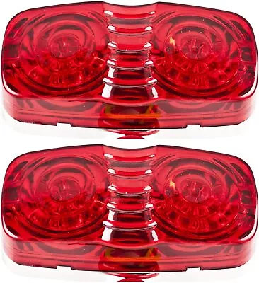 2x - 4  Inch Red 12 LED Double Bullseye Camper RV Side Marker Clearance Light • $9.95