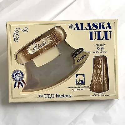 The Alaska ULU Knife Faux Bone Handle ULU Factory W/Stand New In Box Vintage ‘93 • $19.99