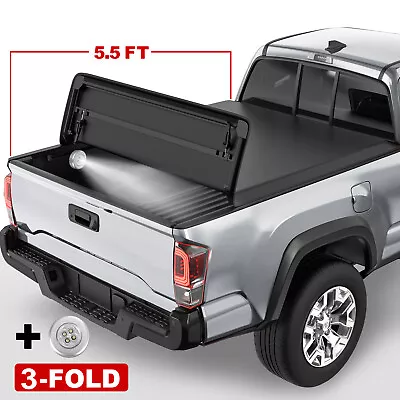 Tri-Fold 5.5FT Soft Truck Bed Tonneau Cover Black For 15-22 Ford F150 Super Crew • $131.79