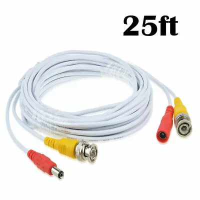 Fite ON 25ft BNC Video Power Cord For Zmodo Q-See Qsee PTZ Lorex Camera Cable • $10.85