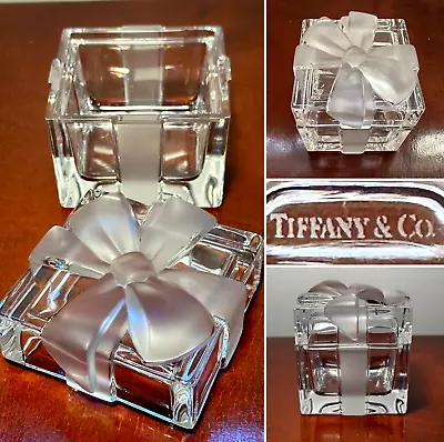 New/Unused TIFFANY & CO. Crystal Glass Square Gift Bow Trinket Jewelry/Ring Box • $79.99