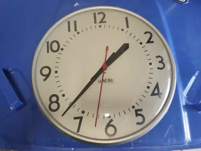 Vintage 1960-70 Standard Electric 13  School  Wall Clock With Mounting Hardware • $39.99